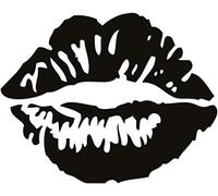 JasonCarlMorgan JCM Graphics Kiss Lips 280mm Iron On Transfer, Black