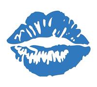 JasonCarlMorgan JCM Graphics Kiss Lips 280mm Iron On Transfer, Sky Blue