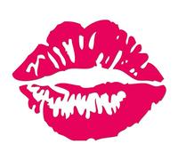 JasonCarlMorgan JCM Graphics Kiss Lips 85mm Iron On Transfer, Neon Pink