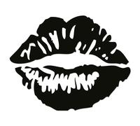 JasonCarlMorgan JCM Graphics Kiss Lips Sticker Black 190mm