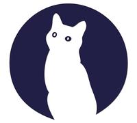 JasonCarlMorgan JCM Graphics Moon Cat Iron On HTV Transfer Black 100mm (Pack of 2)