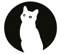 JasonCarlMorgan JCM Graphics Moon Cat Iron On HTV Transfer Black 280mm