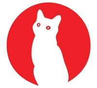 JasonCarlMorgan JCM Graphics Moon Cat Iron On HTV Transfer Red 190mm