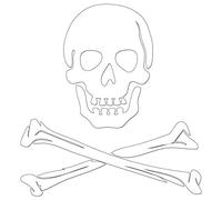 JasonCarlMorgan JCM Graphics Skull & Crossbones 190mm Iron On Transfer, White