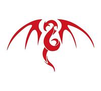 JasonCarlMorgan JCM Graphics Tribal Dragon 100mm Sticker, Dark Red