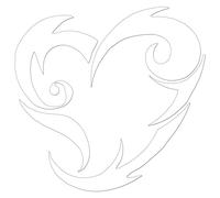 JasonCarlMorgan JCM Graphics Tribal Love Heart Iron On HTV Transfer White 150mm