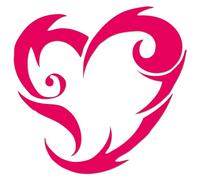 JasonCarlMorgan JCM Graphics Tribal Love Heart Iron On HTV Transfer White 85mm (Pack of 2)
