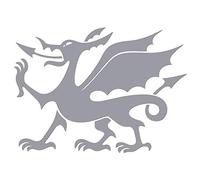 JasonCarlMorgan JCM Graphics Welsh Dragon 100mm Sticker, Silver
