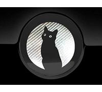 JasonCarlMorgan JCM Moon Cat Fuel Cap Cover Car Sticker, Silver Carbon