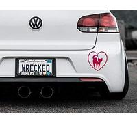 JasonCarlMorgan JCM Original I Love My Cat Bumper Car Sticker Decal, Red Chrome