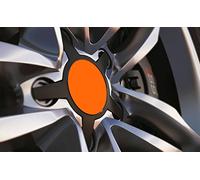 JasonCarlMorgan Standard Universal fit 40mm Alloy Wheel Centre Cap Badges, Orange