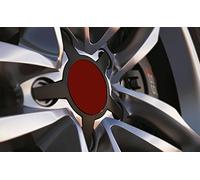 JasonCarlMorgan Standard Universal fit 75mm Alloy Wheel Centre Cap Badges, Burgundy