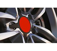 JasonCarlMorgan Standard Universal fit 80mm Alloy Wheel Centre Cap Badges, Red
