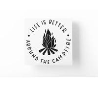JasonCarlMorgan StickerCreations Life Is Better Around The Campfire Adventure Sticker 150mm White