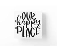 JasonCarlMorgan StickerCreations Our Happy Place Family Sticker 150mm Charcoal Grey