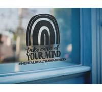 JasonCarlMorgan StickerCreations Take Care Of Your Mind Mental Health Awareness Sticker 190mm Glitter Red