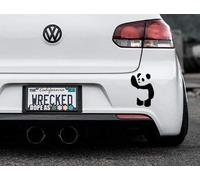JasonCarlMorgan Waving Panda Bumper Car Sticker, Black