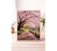 JasonCarlMorgan WinsterCreations Cherry Blossom Path Wall Art - Pink Sakura Tree Landscape Print, Peaceful Spring Nature Poster, Japanese Inspired Decor A3 High Gloss