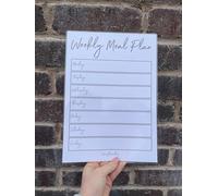 JasonCarlMorgan WinsterCreations Custom Laminated A4 Weekly Main Meal Planner Menu - Grey & Black + Magnetic Dry-Wipe Pen