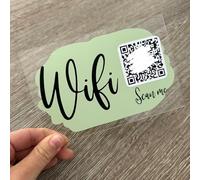 JasonCarlMorgan WinsterCreations Custom Wifi QR Code Scan Me Clear Acrylic 10x15cm Magnetic Plaque Sign Mid Grey White No