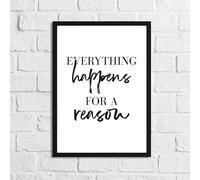 JasonCarlMorgan WinsterCreations Everything Happens For A Reason Inspirational Wall Decor Quote Print A4 High Gloss