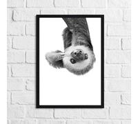 JasonCarlMorgan WinsterCreations Hanging Sloth Black White Animal Nursery Childrens Room Wall Decor Print A2 High Gloss