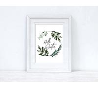 JasonCarlMorgan WinsterCreations Hello Winter Greenery Pine Wreath 2021 Winter Christmas Seasonal Wall Home Decor Print A4 Normal