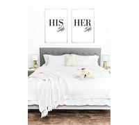 JasonCarlMorgan WinsterCreations His Hers Side Bold Couple Black Set Of 2 Bedroom Prints A4 High Gloss
