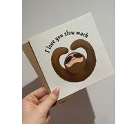 JasonCarlMorgan WinsterCreations I Love You Slow Much Sloth Valentines Day Funny Humorous Hammered Card & Envelope White Yes