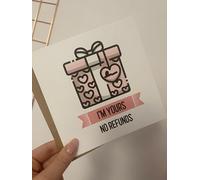 JasonCarlMorgan WinsterCreations I'm Yours No Refunds Valentines Day Funny Humorous Hammered Card & Envelope Brown Kraft No