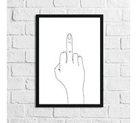 JasonCarlMorgan WinsterCreations Middle Finger Hand Humorous Funny Bathroom Wall Decor Print A2 Normal
