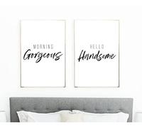 JasonCarlMorgan WinsterCreations Morning Gorgeous Morning Handsome Couple Black Set Of 2 Bedroom Prints A4 High Gloss