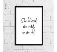 JasonCarlMorgan WinsterCreations She Believed She Could So She Did Inspirational Wall Decor Quote Print A2 Normal