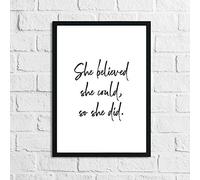 JasonCarlMorgan WinsterCreations She Believed She Could So She Did Inspirational Wall Decor Quote Print A5 Normal