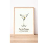 JasonCarlMorgan WinsterCreations The Dry Martini Alcohol Print, Classic Cocktail Illustration, Home Bar Decor, Vintage Style Art A4 Normal