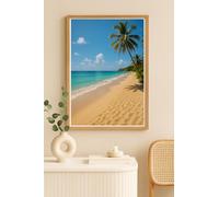JasonCarlMorgan WinsterCreations Tropical Beach Wall Art - Serene Palm Tree Coastline Photography Print A4 High Gloss