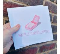 JasonCarlMorgan WinsterCreations We're A Perfect Match Valentines Day Funny Humorous Hammered Card & Envelope White Yes