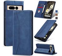 Jasonyu Case for Google Pixel 7 Pro Leather Wallet Flip Cover with Card Holder,Kickstand, Magnetic Closure,TPU Shockproof Phone Case Compatible with Google Pixel 7 Pro (Blue)