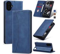 Jasonyu Case for Nothing CMF Phone 1 Leather Wallet Flip Cover with Card Holder,Kickstand, Magnetic Closure,TPU Shockproof Phone Case (Blue)