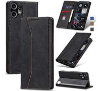 Jasonyu Case for Nothing CMF Phone 2 Pro Leather Wallet Flip Cover with Card Holder,Kickstand, Magnetic Closure,TPU Shockproof Phone Case,Black
