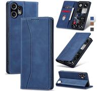 Jasonyu Case for Nothing CMF Phone 2 Pro Leather Wallet Flip Cover with Card Holder,Kickstand, Magnetic Closure,TPU Shockproof Phone Case,Blue