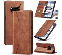Jasonyu Case for Nothing Phone 2A Leather Wallet Flip Cover with Card Holder,Kickstand, Magnetic Closure,TPU Shockproof Phone Case Compatible with Nothing Phone 2a (Brown)