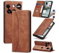 Jasonyu Case for Nothing Phone 3 Leather Wallet Flip Cover with Card Holder,Kickstand, Magnetic Closure,TPU Shockproof Phone Case (Brown)