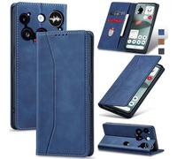 Jasonyu Case for Nothing Phone 3 Leather Wallet Flip Cover with Card Holder,Kickstand, Magnetic Closure,TPU Shockproof Phone Case (Blue)