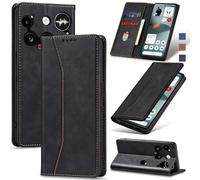 Jasonyu Case for Nothing Phone 3 Leather Wallet Flip Cover with Card Holder,Kickstand, Magnetic Closure,TPU Shockproof Phone Case (Black)