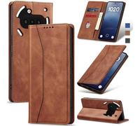 Jasonyu Case for Nothing Phone (3a) Leather Wallet Flip Cover with Card Holder,Kickstand, Magnetic Closure,TPU Shockproof Phone Case,Brown