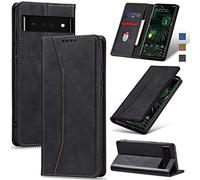 Jasonyu Wallet Case for Google Pixel 6 Pro, Flip PU Leather, Black