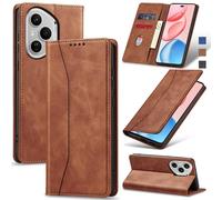 Jasonyu Wallet Case for Honor 400 Pro, Flip PU Leather, Brown