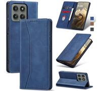 Jasonyu Wallet Case for Motorola Edge 60 Pro, Flip PU Leather, Blue