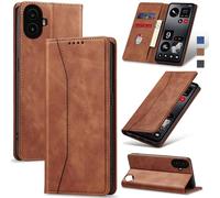 Jasonyu Wallet Case for Nothing CMF Phone 1, Flip PU Leather, Brown